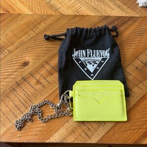 John Fluevog Bright Yellow Card Holder with Chain